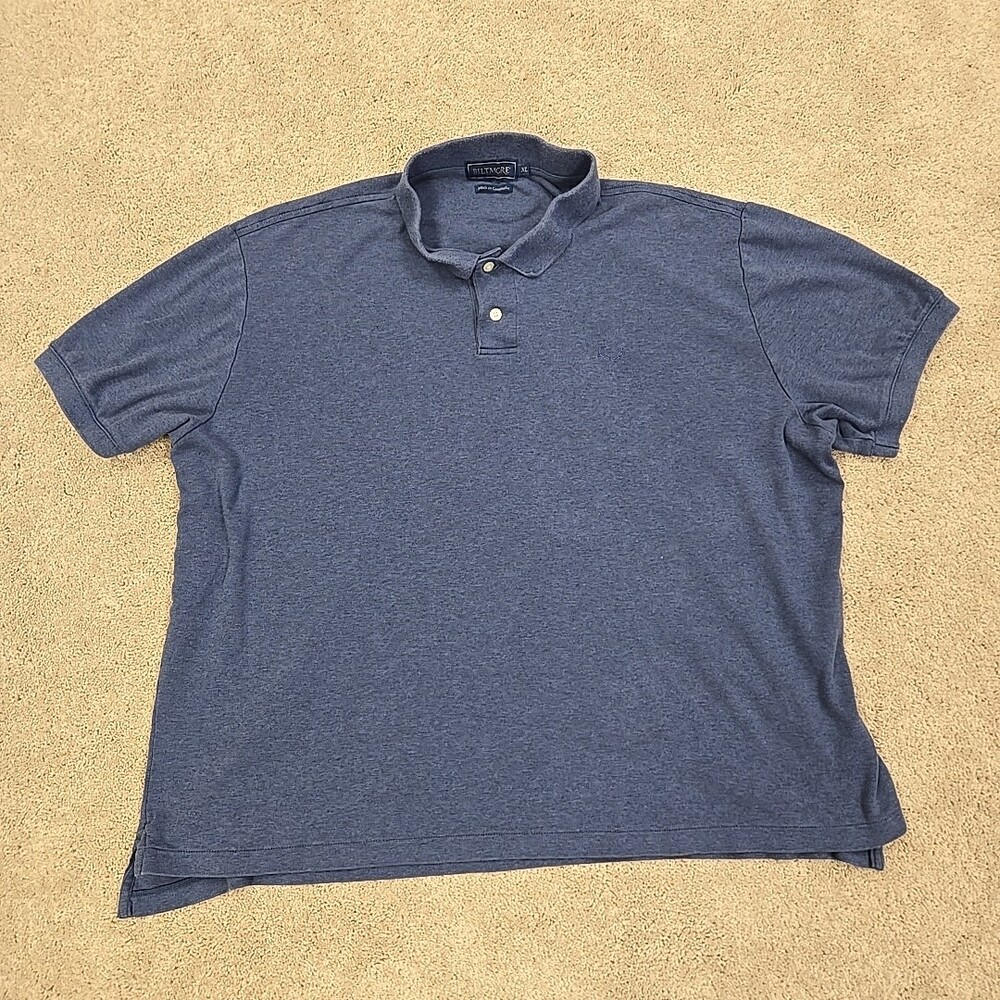 Biltmore Polo Shirt Mens Size XL Blue Short Sleeves Collared Casual Cotton